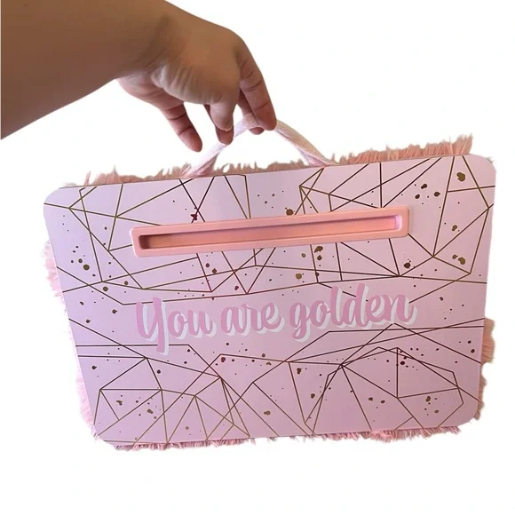 Make it Real Pink & Gold Fur Laptop Desk - Picture 5 of 5